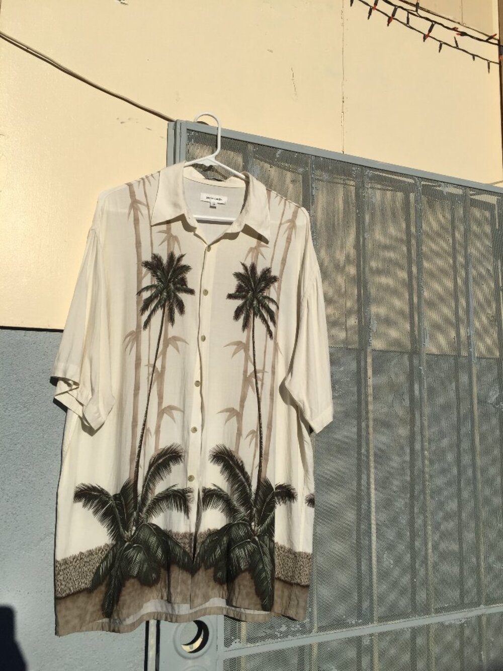 Vtg 90s PIERRE CARDIN Palm Tree Hawaiian Shirt - XL - Made in Korea - Rayon